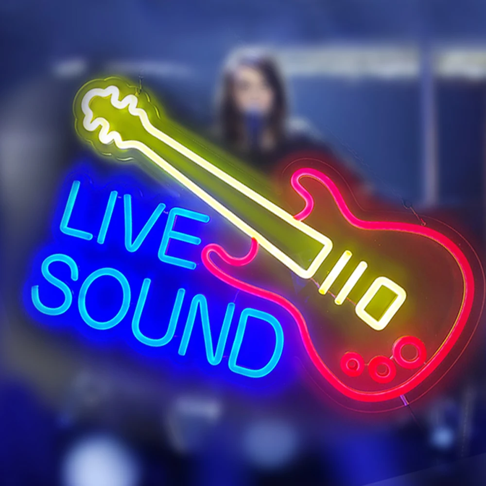 

LED guitar sign neon art light sign music bar sign for home bedroom wall decoration creative bar