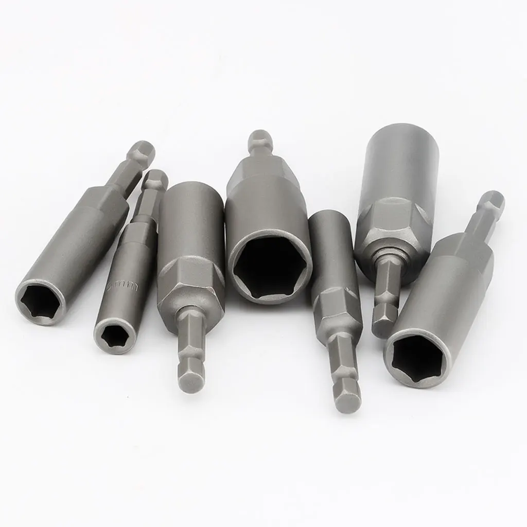 1/4 Polegada 6-19mm comprimento 80mm hex shank power nut driver broca magnética chave de soquete conjunto adaptar ferramentas