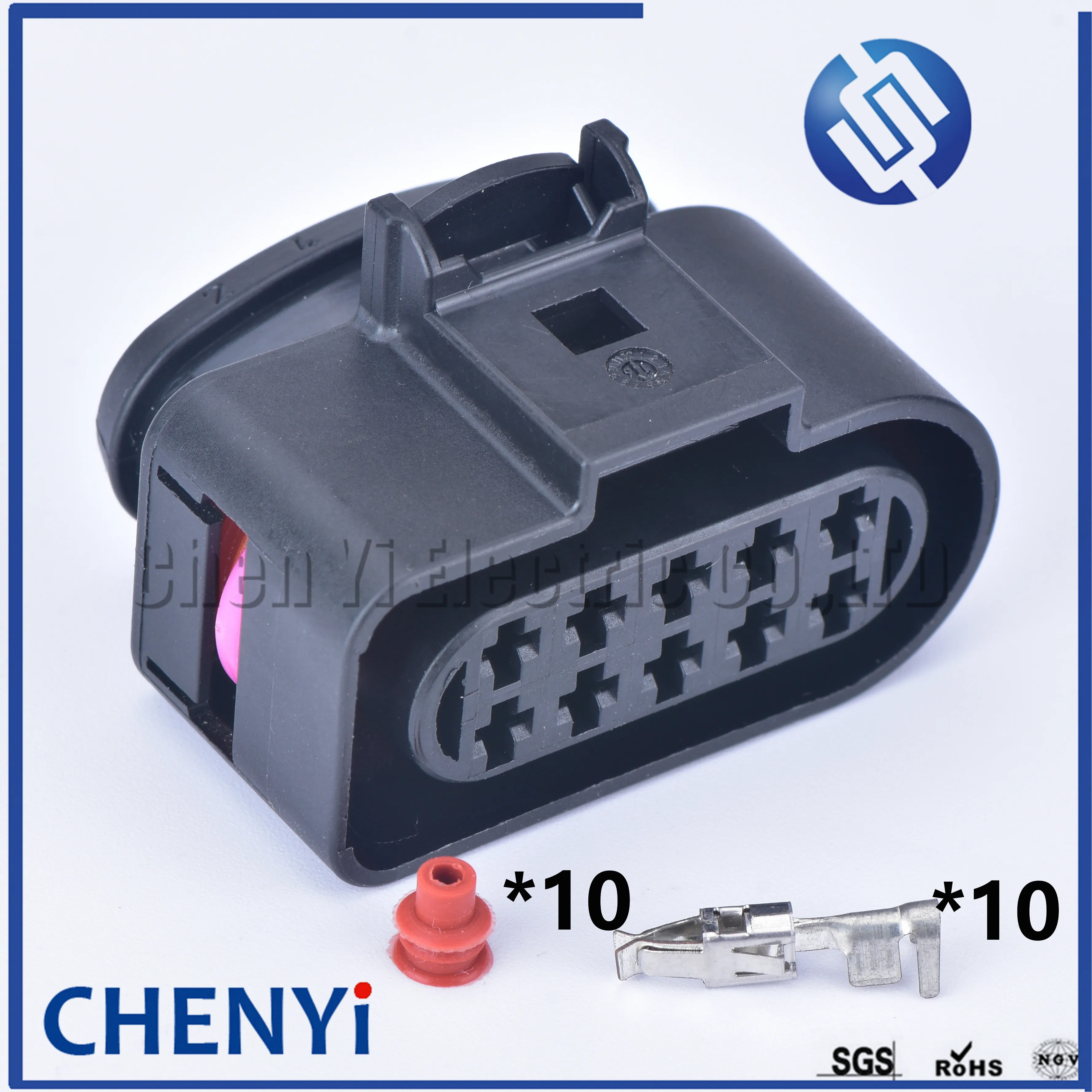 10 Pin 3.5mm Auto waterproof connector 1J0973735 Auto Temp Sensor Plug Deflation Valve Halogen headlight plug 6R0973735 493577-2