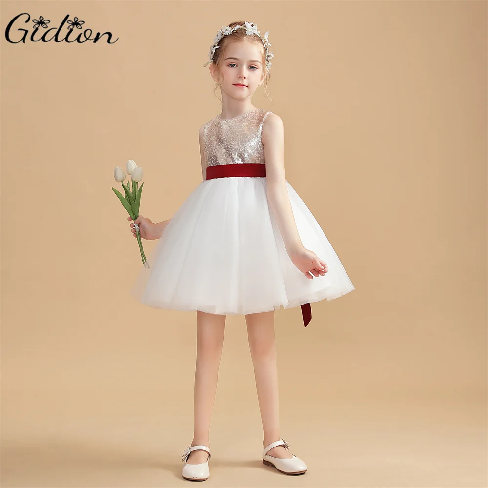 Kurzes Blumen mädchen kleid für Kinder geburtstags abend party hochzeits ballett festzug zeremonie bankett ereignis junior brautjungfer kleid