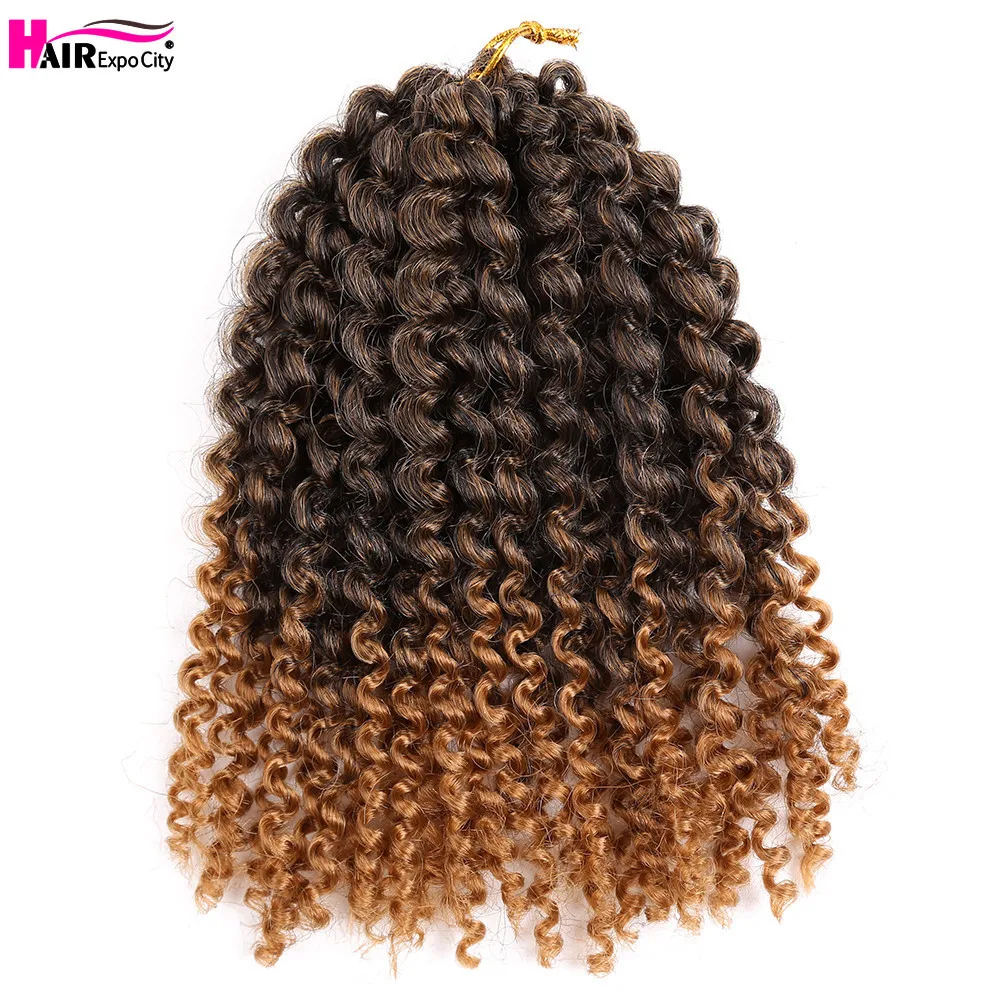 8 "12" Ombre Marley Häkeln Haar Afro Verworrene Twist Häkeln Zöpfe Synthetische Böhmischen Curly Flechten Haar Verlängerung Haar expo Stadt