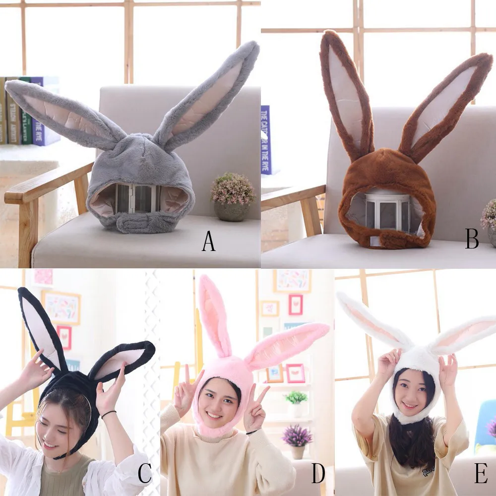 Bunny-女性用のウサギの帽子,イヤーフラップ付きのヘッドギア,ハロウィーンパーティー,コスプレ,長いキャップ,ぬいぐるみ,ウサギ