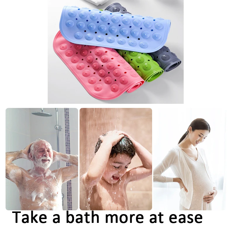 Rectangular Non-slip Mat Household Bathroom Floor Mats Shower Room Bath Water-Proof Drop-Proof Suction Cup Floor Mats Bath Mat