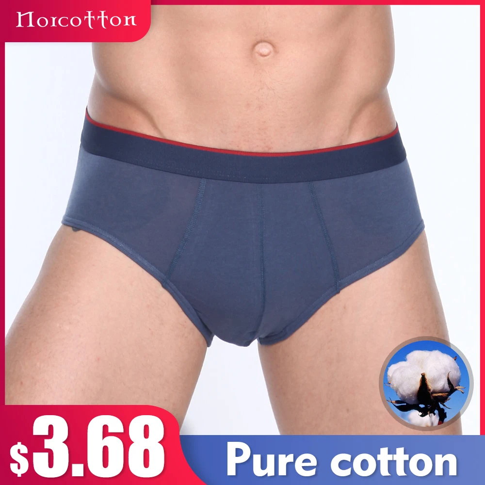 

Classic Solid Color Men's Underwear Briefs Pure Cotton Male Boxershorts Sporting Panties Promotion Underpants Norcotton