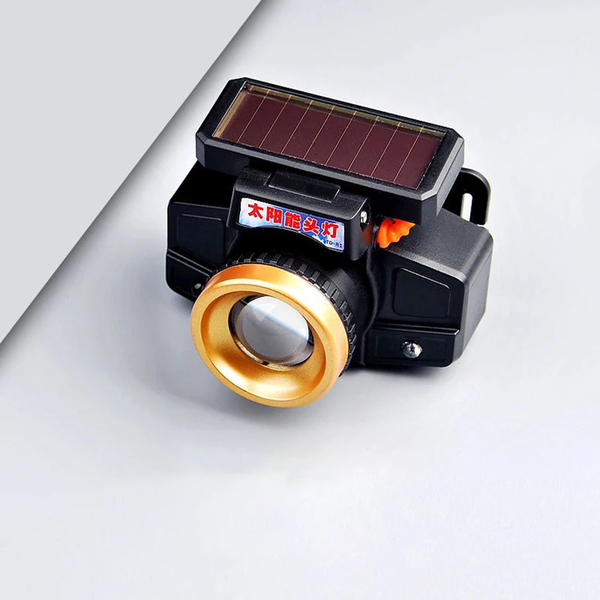 ไฟหน้า LED, การชาร์จพลังงานแสงอาทิตย์, น้ำหนักเบา, ไฟหน้าแบบซูมได้, 3โหมดสำหรับการตั้งแคมป์, การเดินป่า, กลางแจ้ง, ไฟฉุกเฉิน