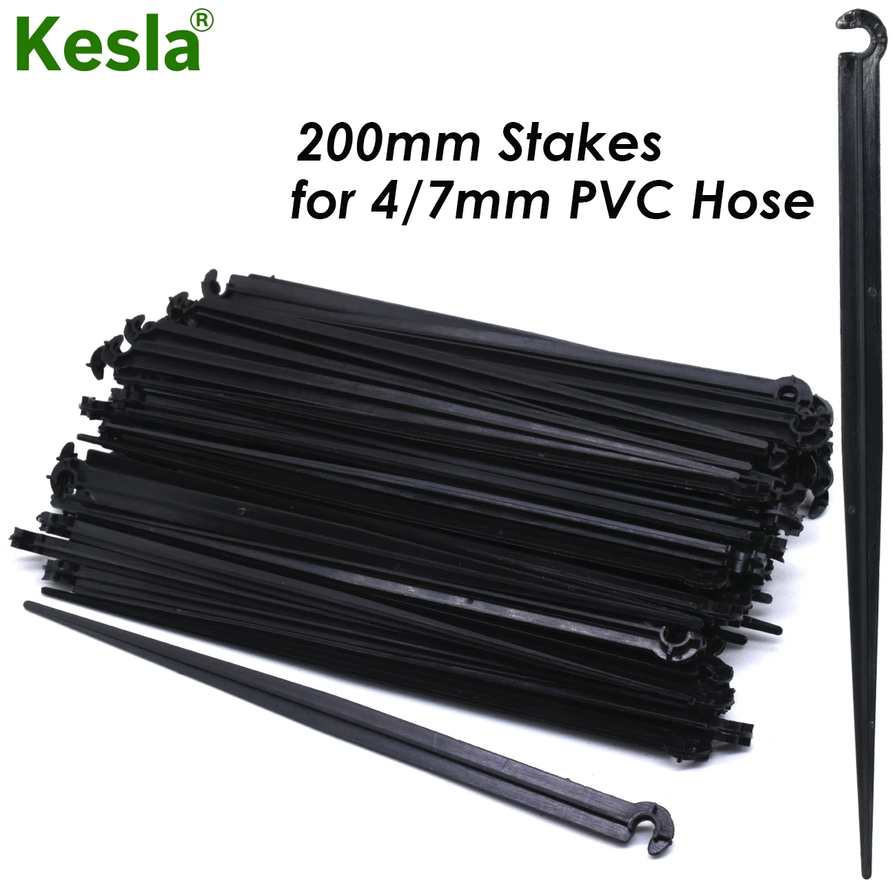 KESLA 50PCS 11cm 20cm 1/4\'\' Fixed Stake Support Holder for 4/7mm Watering PVC Hose DrIp Irrigation Home Garden Flowerpot Fitting