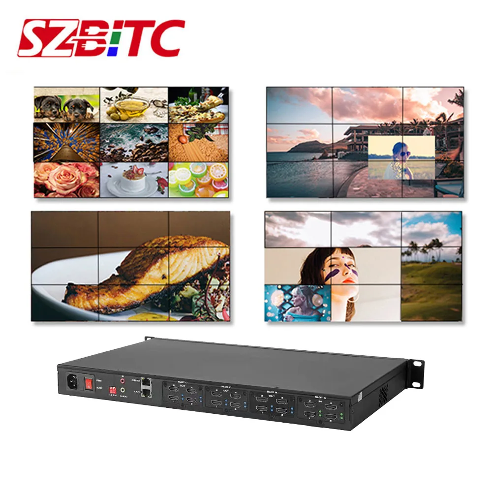 

SZBITC Video Wall Controller 4x4 4x12 8x8 TV Splicing Processor HDMI Matrix Splitter SmartPhone iPad PC Control 1U For LCD TV