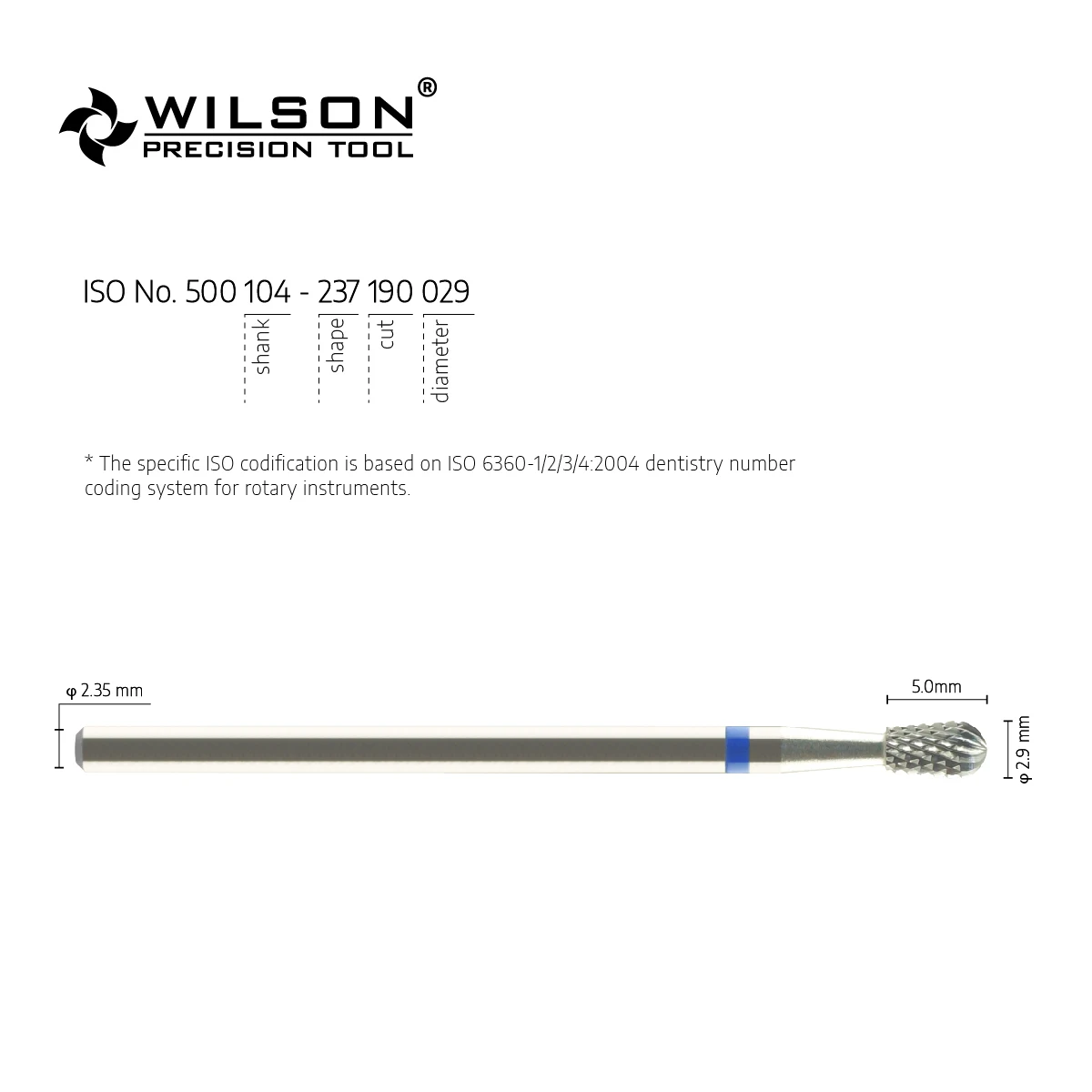 WilsonDental Burs 5000337 Pieza De Baja Velocidad Dental Tungsten Carbide Tools for Trimming Plaster/Acrylic/Metal