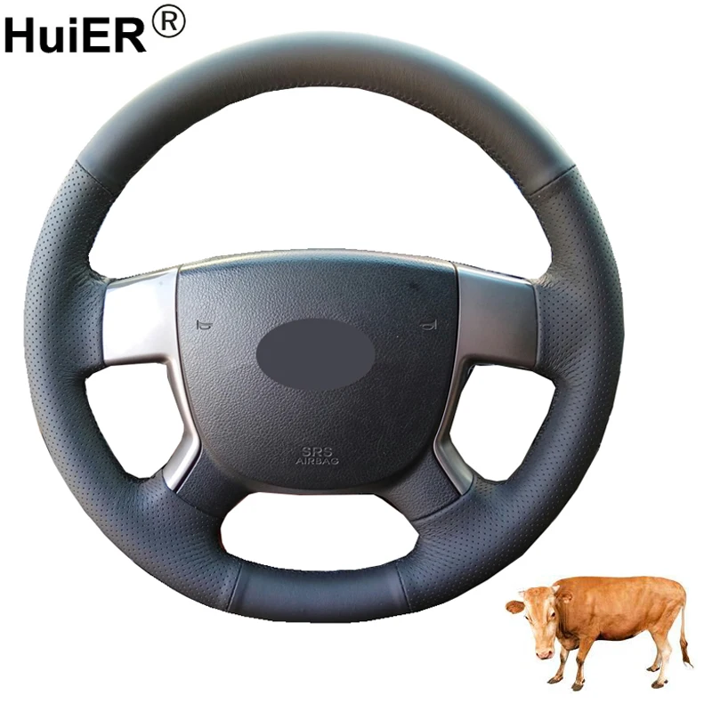 Hand Sewing Car Steering Wheel Cow Leather Wrap For Geely EMGRAND EC7 EC715 EC718 Braid on the Steering wheel Wear-resistant