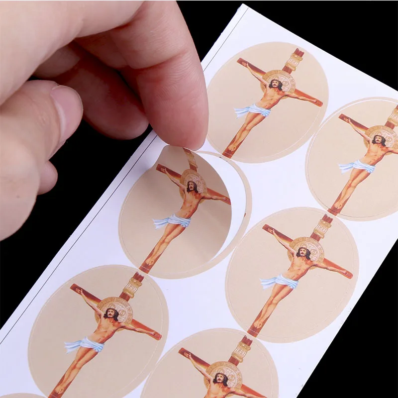 50pcs Oval Religious Catholic Saint Mary Sticker Accessories