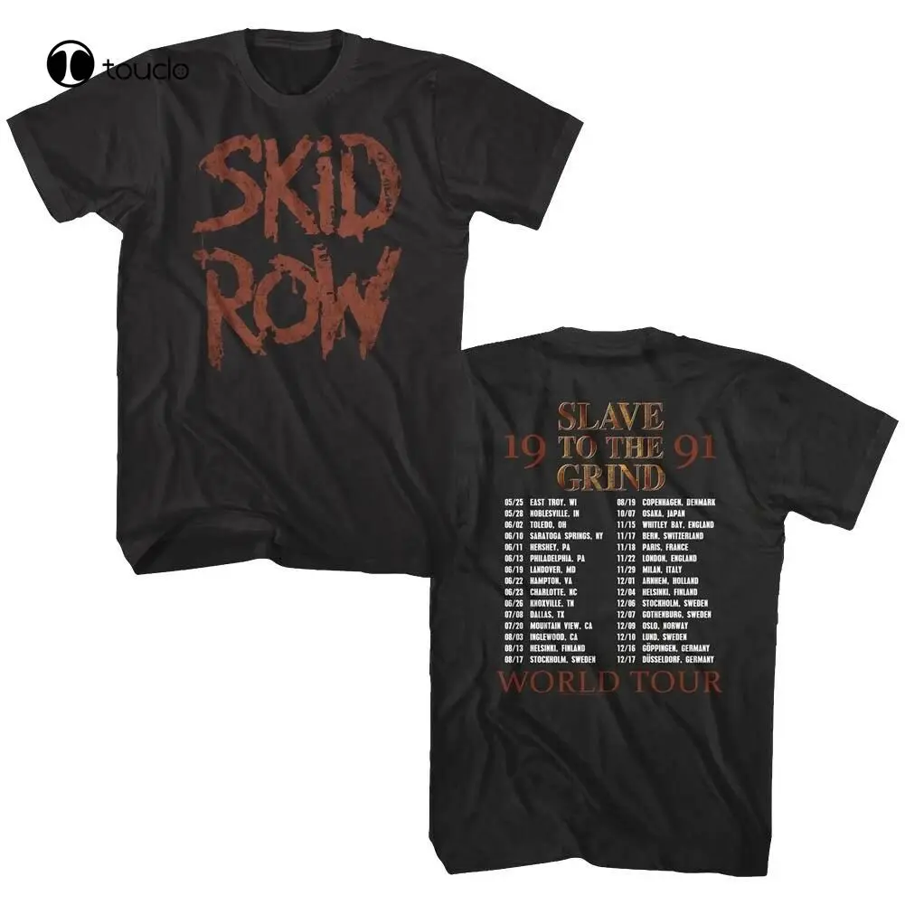 Skid Row Slave To The Grind Tour 1991 Men\'S T Shirt Metal Rock Band Music Merch Tee Shirt