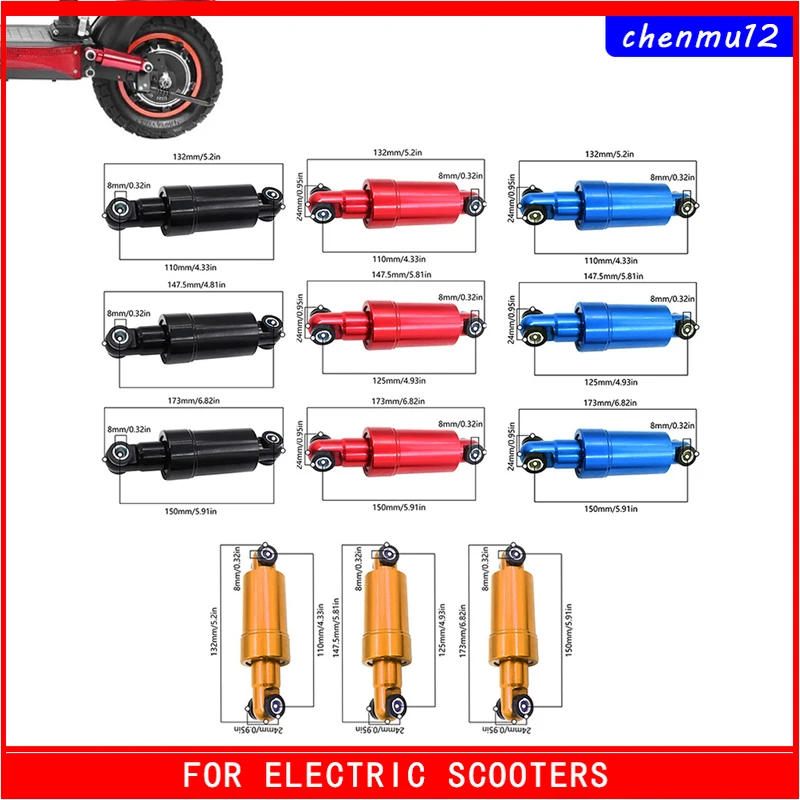 Electric Scooter Rear Shock Absorber for Kugoo M4 Aluminum Alloy Spring   100 110 125 150mm 750lbs