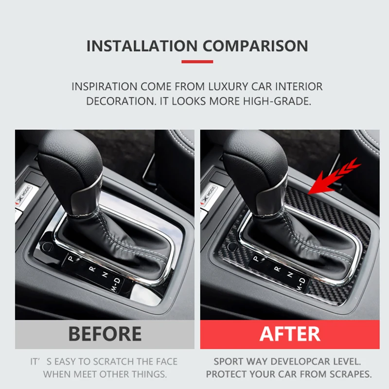 Carbon Fiber Panel For Subaru Forester 2013-2018 Gear Shift Panel Cover Sticker Car Interior Trim LHD RHD Carbon Fiber Covers