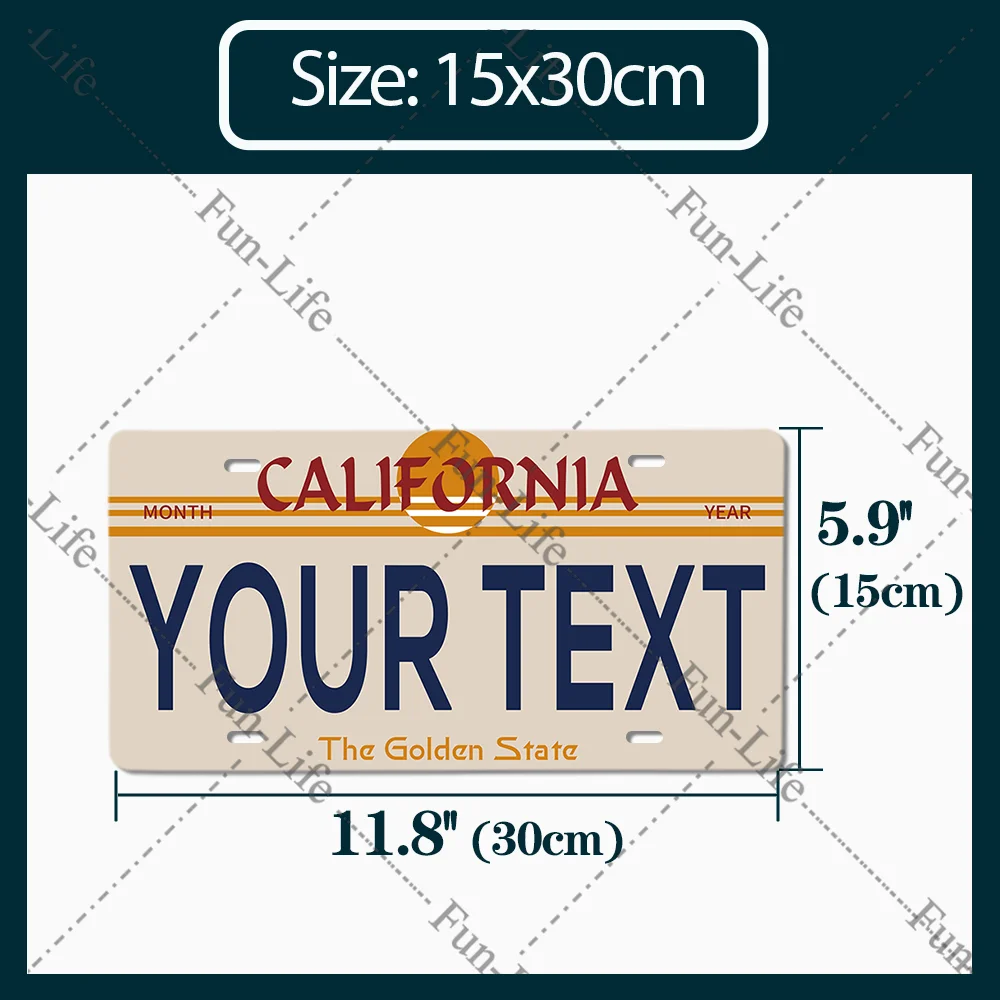 Your Text Custom Plate Poster Vintage Home Decor Retro Metal Tin Signs Pub Car Garage Wall Art Home Decor  15x30cm