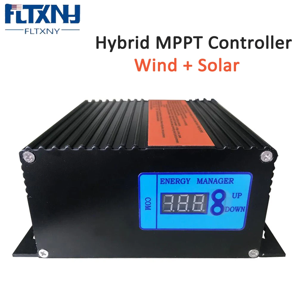Fltxny-controlador Híbrido Universal Lcd Mppt 600w 12v 24v Carregador de 48v Baixa Tensão Impulso Regulador para Turbina Eólica Painel Solar Fotovoltaico