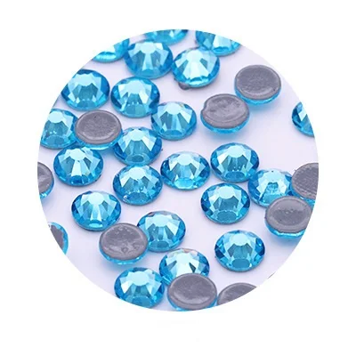 SS5-SS30 Glass  Crystal  Turquoise blue Rhinestones Iron On Stones Flatback Clear Hotfix Rhinestones For Wedding Dress Shoes Diy