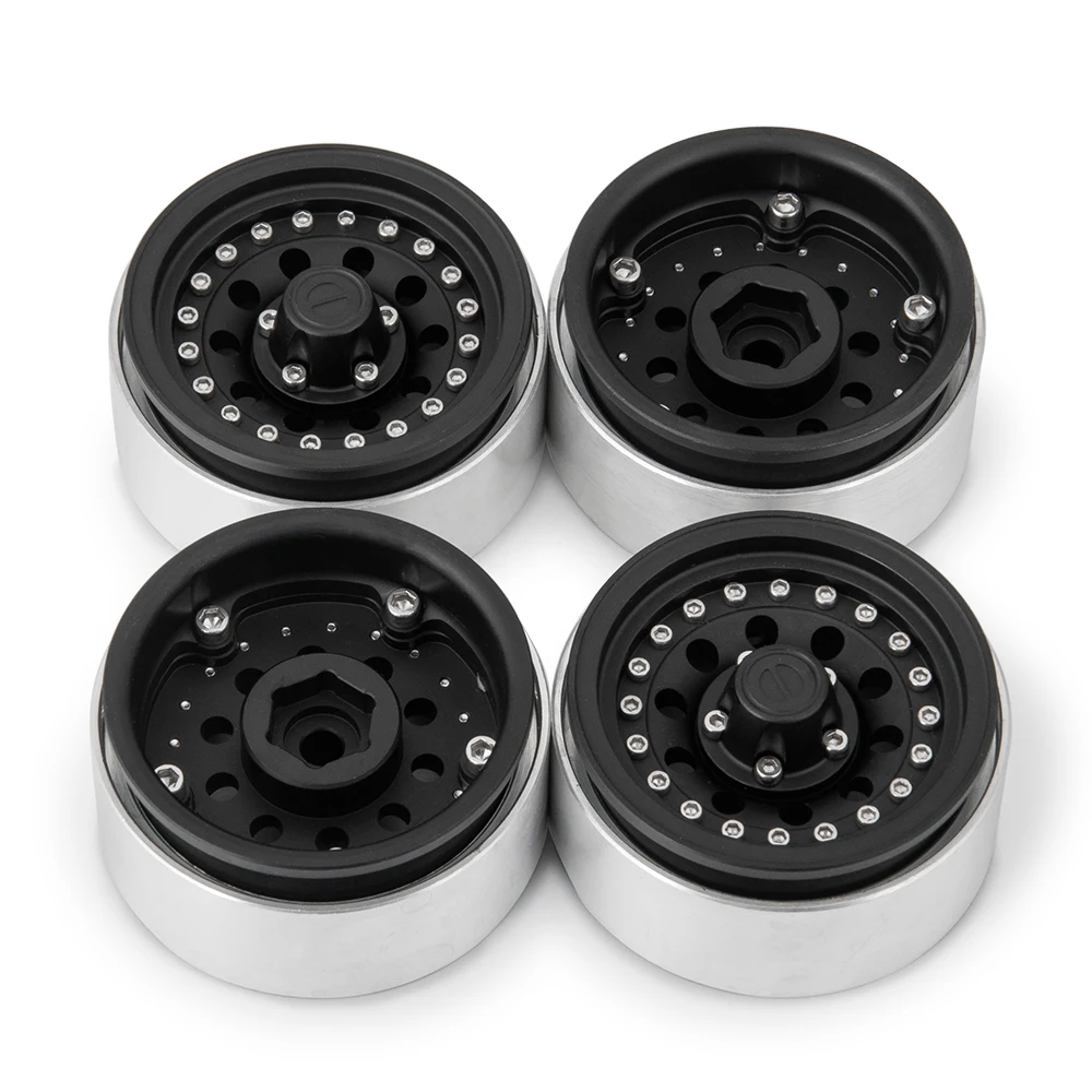 Axspeed 1.9 Inch Lichtmetalen Beadlock Velgen Hubs Voor Axiale SCX10 90046 TRX4 D90 1/10 Rc Crawler Auto Wielen Spare onderdelen