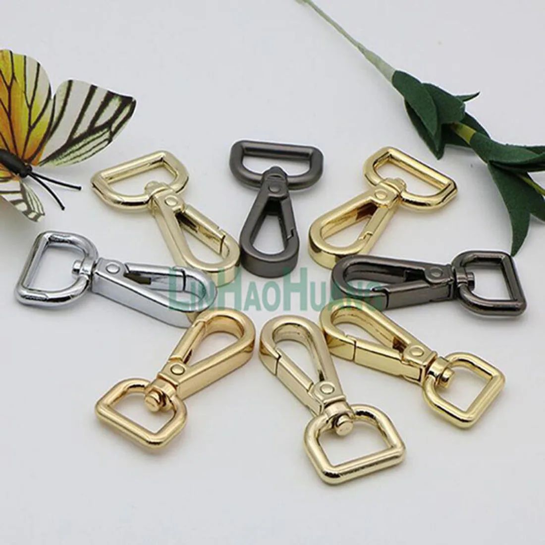 

30 шт./лот 19 мм блестящий никель/черный никель/светло-золотой сплав поворотные застежки крючки для ключей DIY брелок кольцо Бесплатная доставка