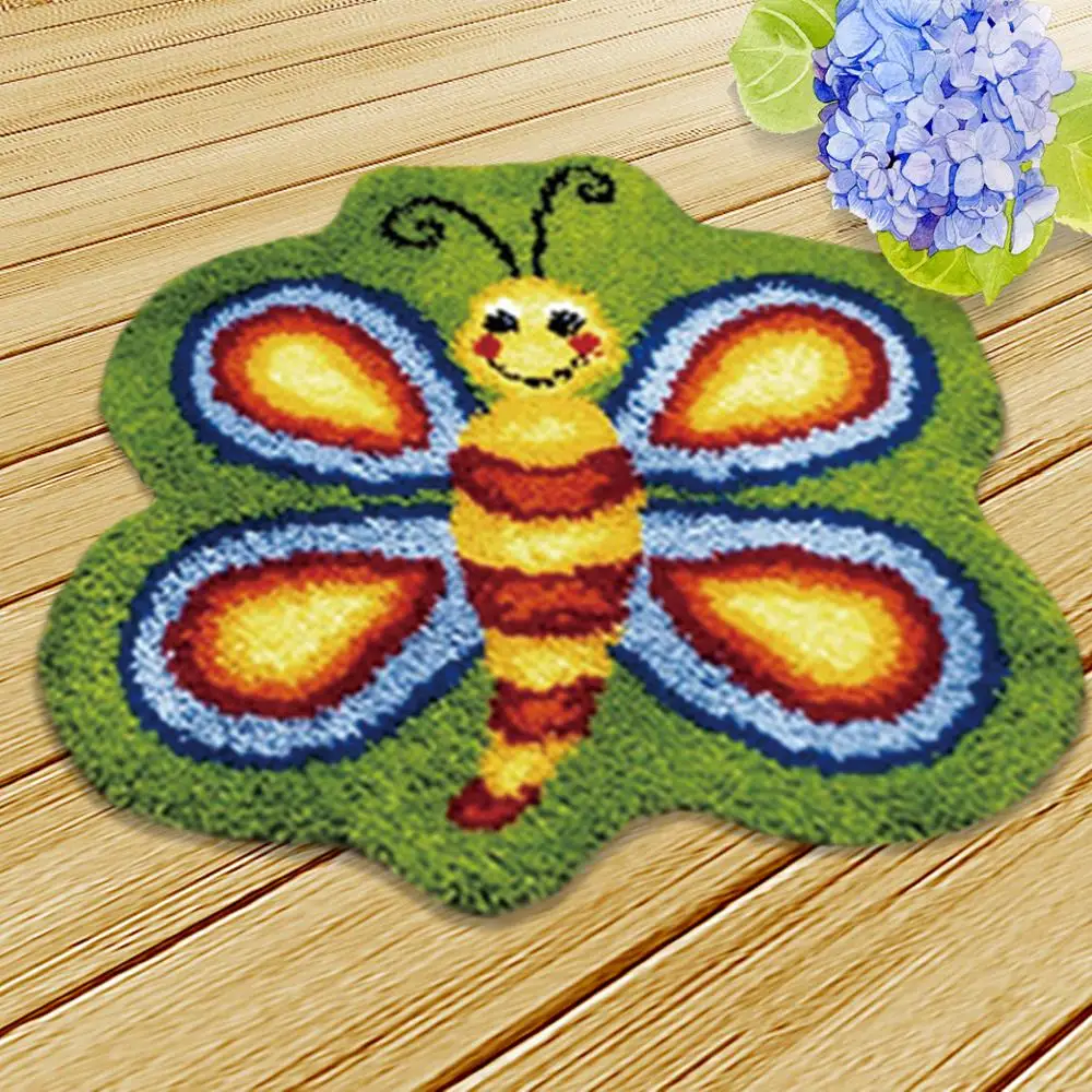 Knooppakket Klink Haak Kussen Bloem Animal Series Latch Hook Kits Diy Needlework Mat Button Cushion Animals Sofa Shape Cushions - view 2