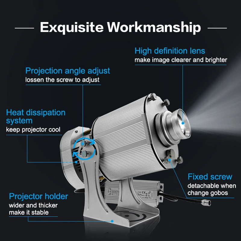 LDLG Outdoor Advertising Projector 80W Static Image Logo Projector for Store Advertisement Stop Logo proyector publicitario