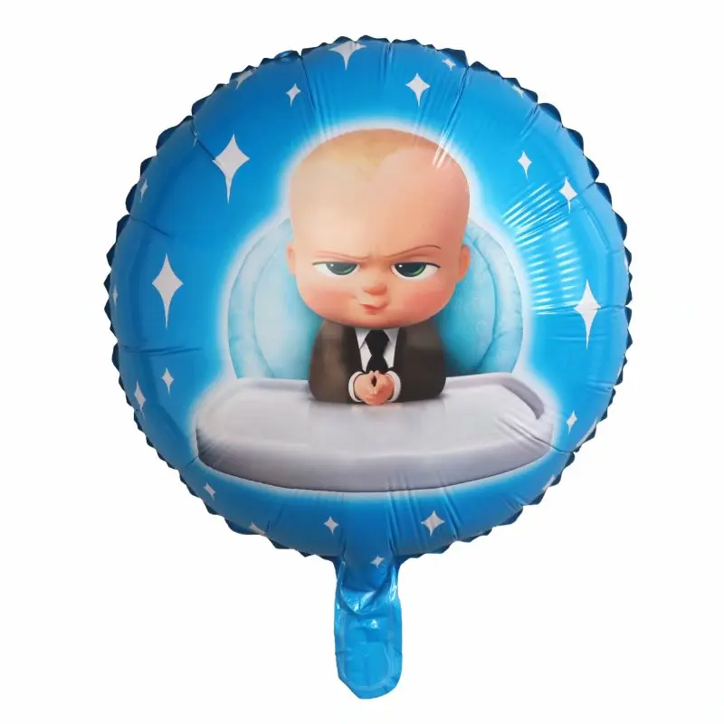 10Pcs 18Inch Round Baby Boss Birthday Party Theme Foil Helium Balloons Kids Birthday Party Decorations Supplies Air Globos Ball