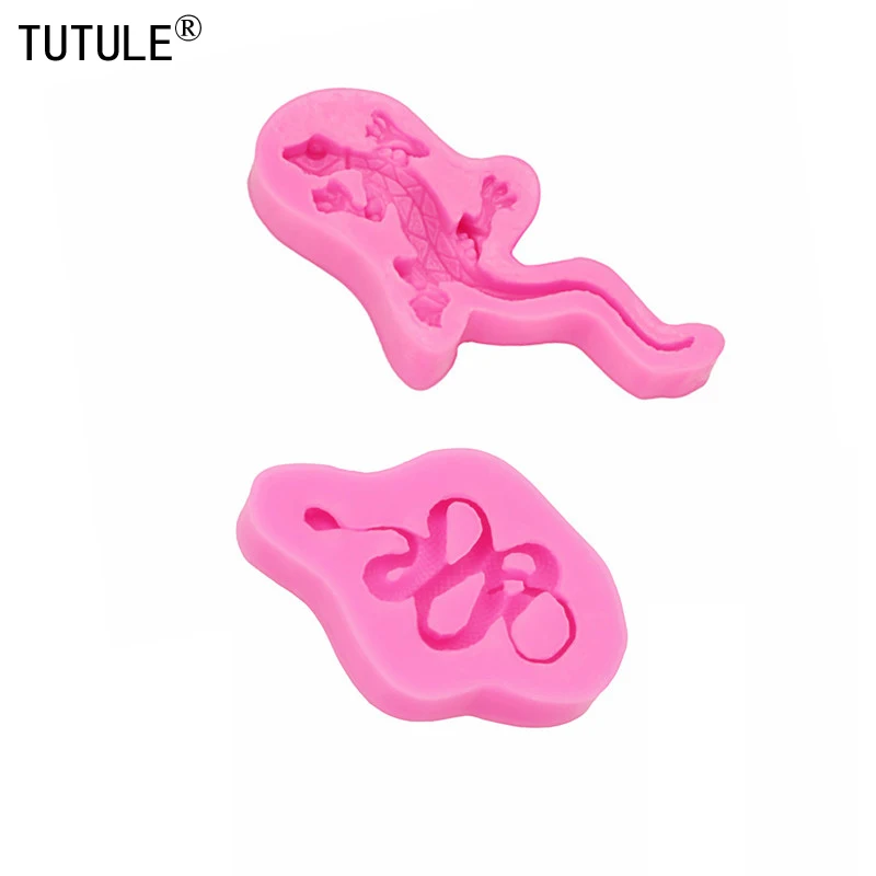 gecko Lizard Flexible Mold Snake Keychain Silicone Mold Polymer Clays Resin earrings Fondant Chocolate Gum Paste Food Safe Mold