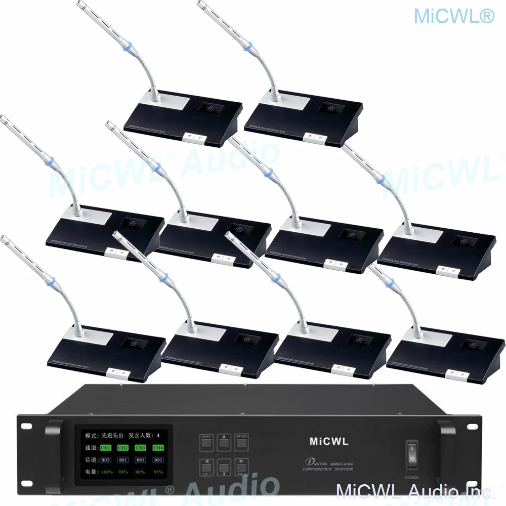 

ACTS-60 Pro Digital Wireless Conference Manager Microphone System Table Gooseneck President Delegate Mics MiCWL A10M-A102