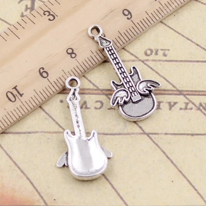 10 sztuk Charms latające skrzydła gitara 31x15mm tybetański srebrny kolor wisiorki antyczna biżuteria Making DIY Handmade Craft