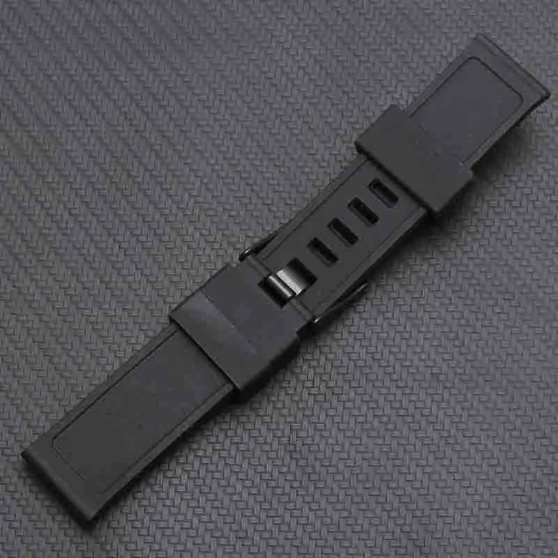 shengmeirui for Lumino-x Military Silicone Watch Band 22MM 23MM 24MM black white Men's Sports Bracket image 5