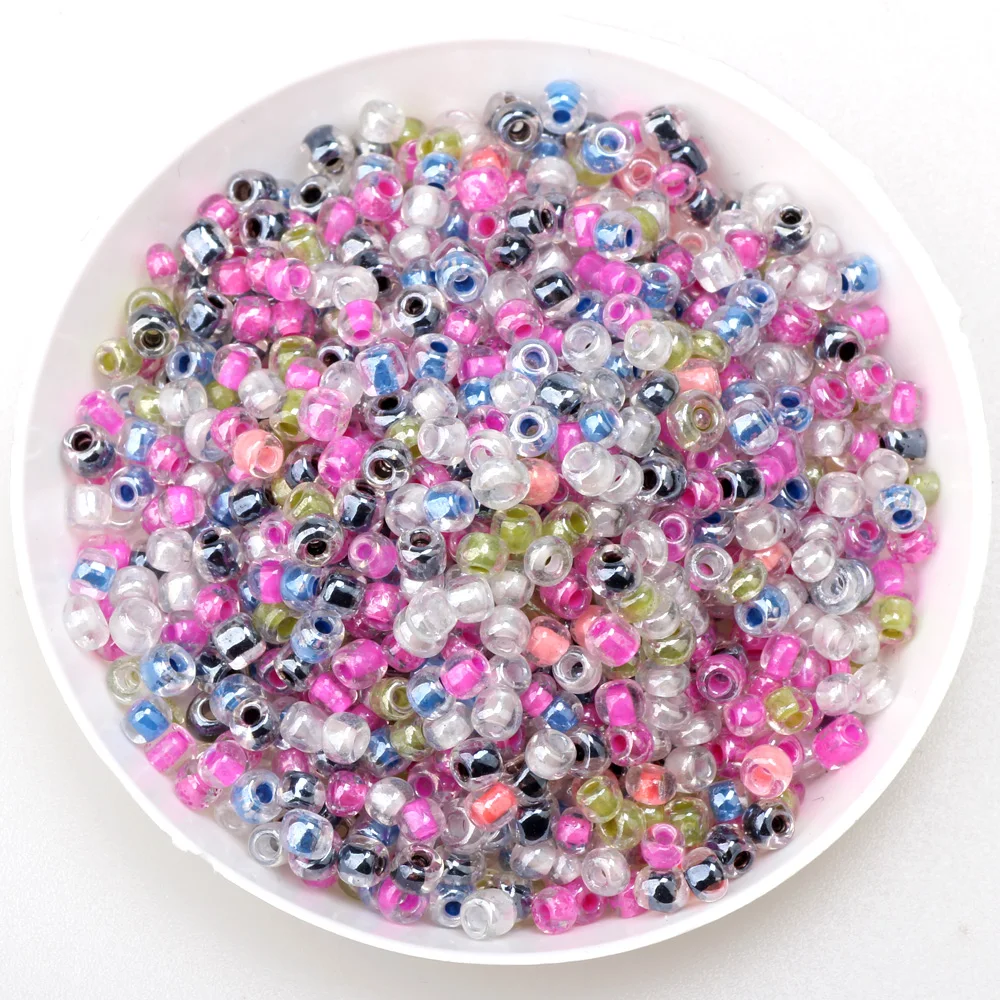 2MM/3MM/4MM Fantasy Crystal Inside Colored Glass Seed Beads For Jewelry Making DIY Earring Necklace Bracelet Charms Handmade