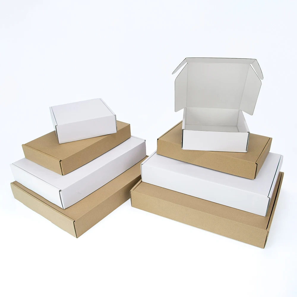 5pcs/10pcs/white gift box kraft paper box festival party 3-layer corrugated wig carton