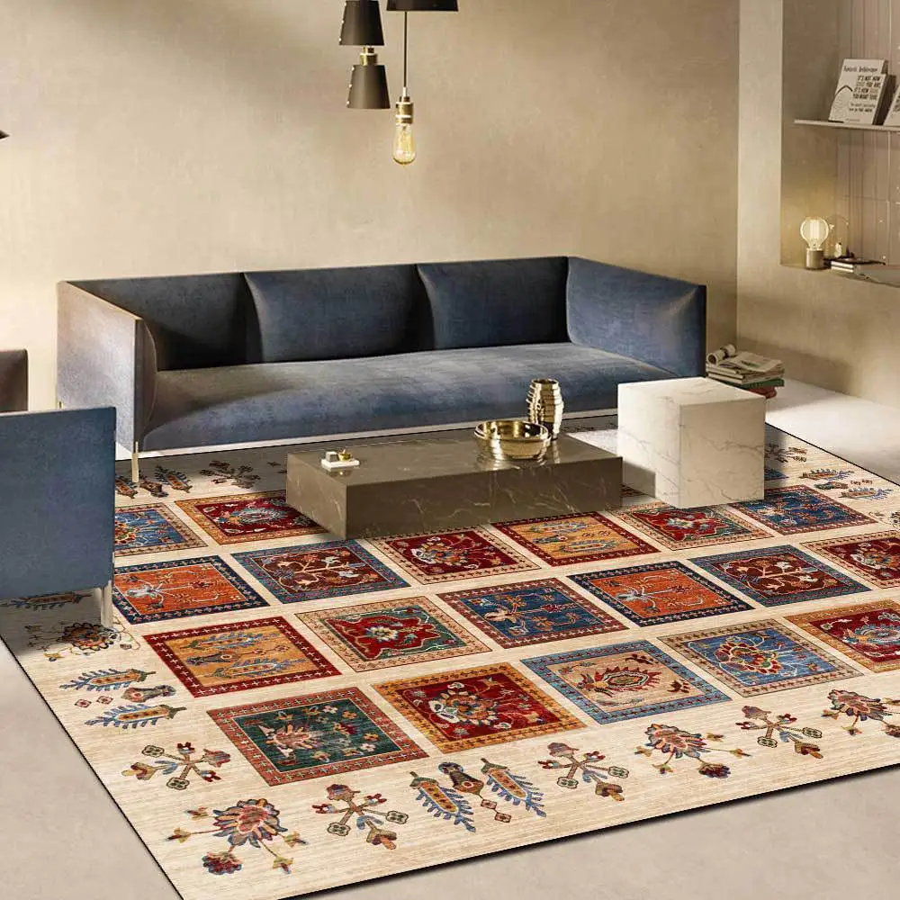 

Vintage Bohemian Home Carpets for Living Room Bedroom Area Rugs Persian Style Family Rectangle Carpet Parlor Non-Slip Floor Mat