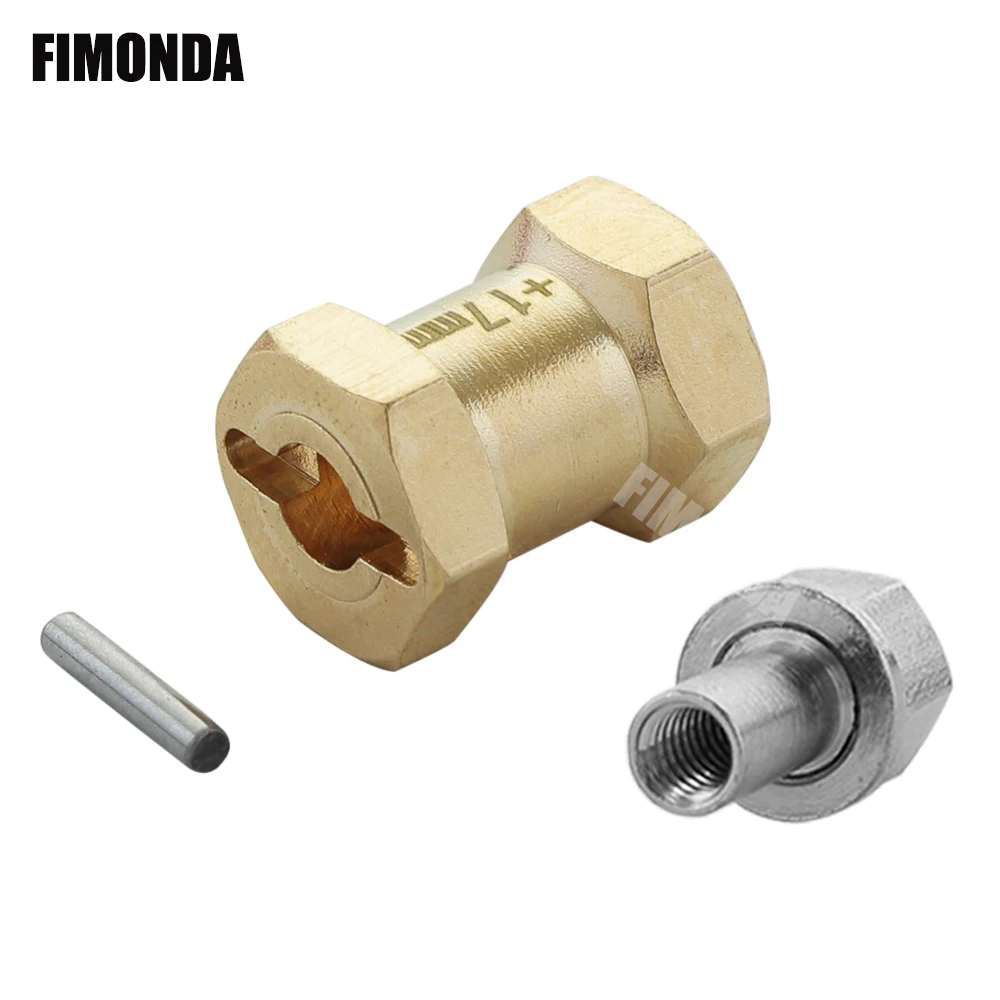 FIMONDA 4 sztuk 12mm mosiądz Hex koła rozszerzenie Adapter wagi 12mm 15mm 17mm dla gąsienica RC Axial SCX10 Wraith CC01 TF2 Rim części