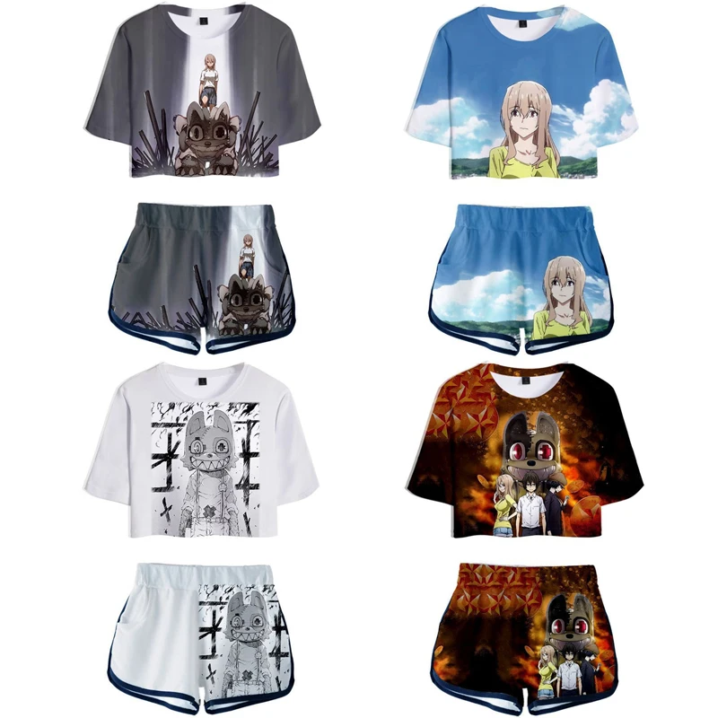 Anime Gleipnir Tshirts Shorts Cosplay Costumes Shorts T Shirt Running Sets Short Sleeve Shirt Sports Suits Tees Girls Women