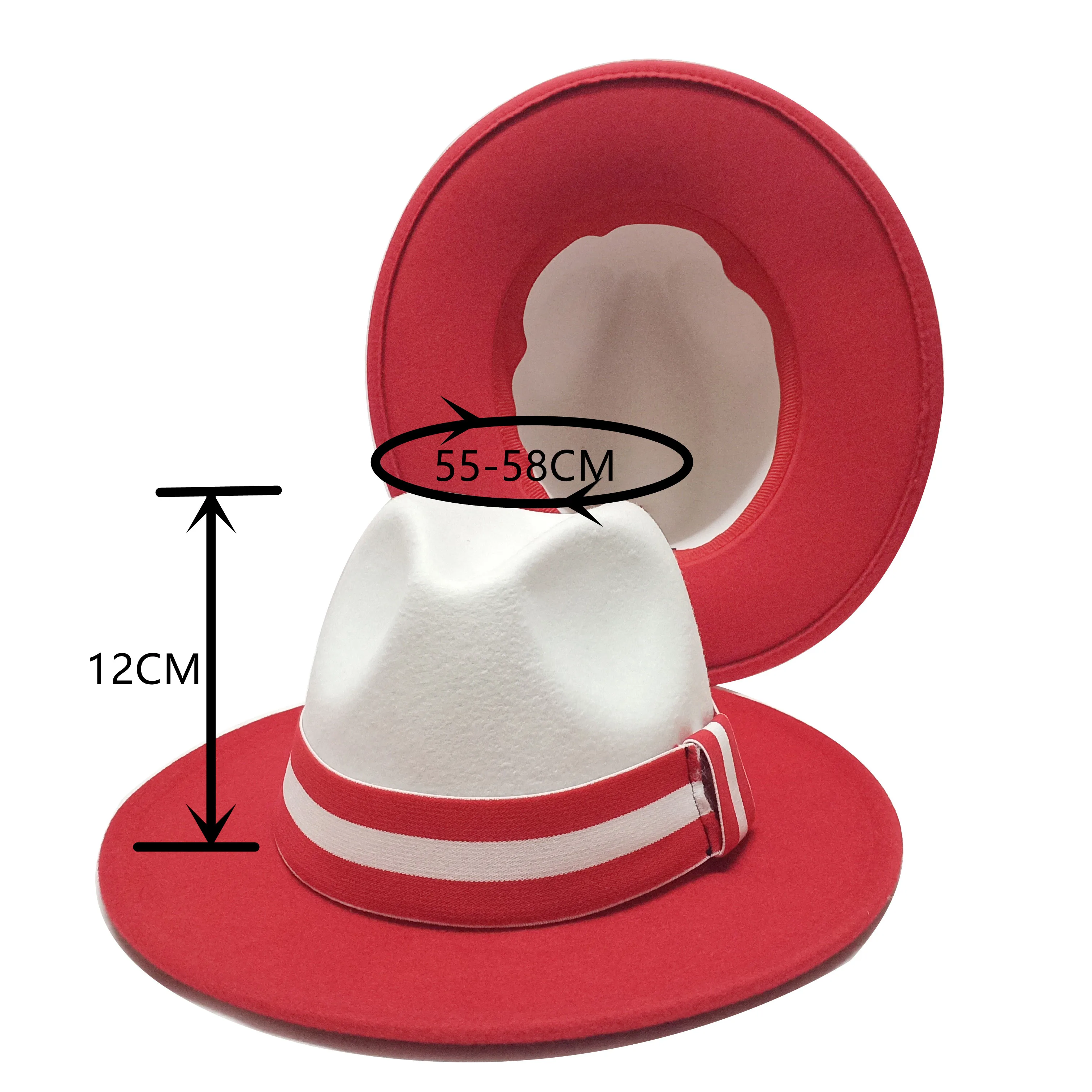 Double Color Fedoras Hat For Women Man Hats Chain Band Gradient Cap Top Hat Fashion Panama Church Hat Fedoras Jazz Cap Wholesale