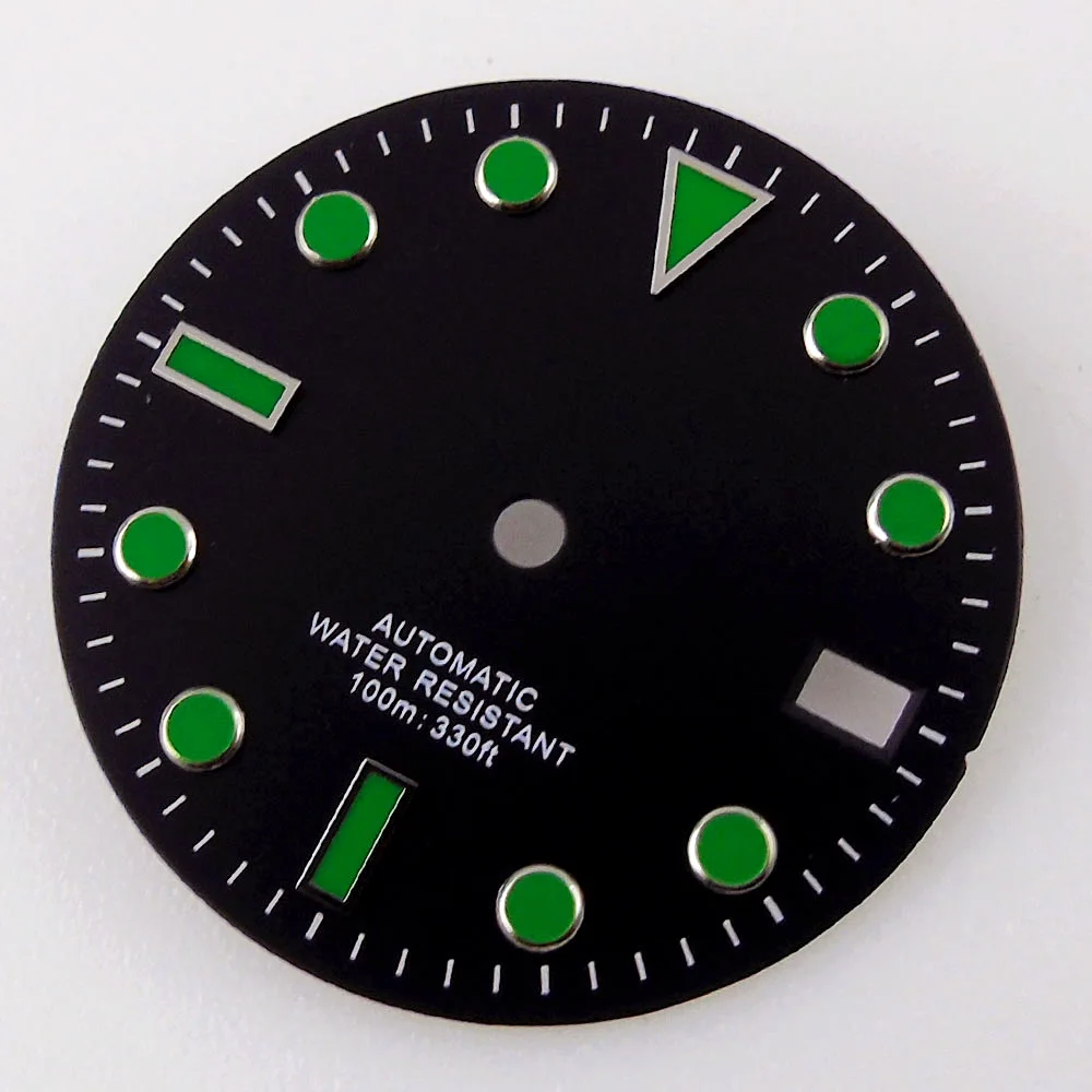 28.5mm for NH35 Miyota 8215 DG2813 ETA 2824 2836 Movement Sterile Watch Dial Date Window Black/Orange/Green Index Watch Face