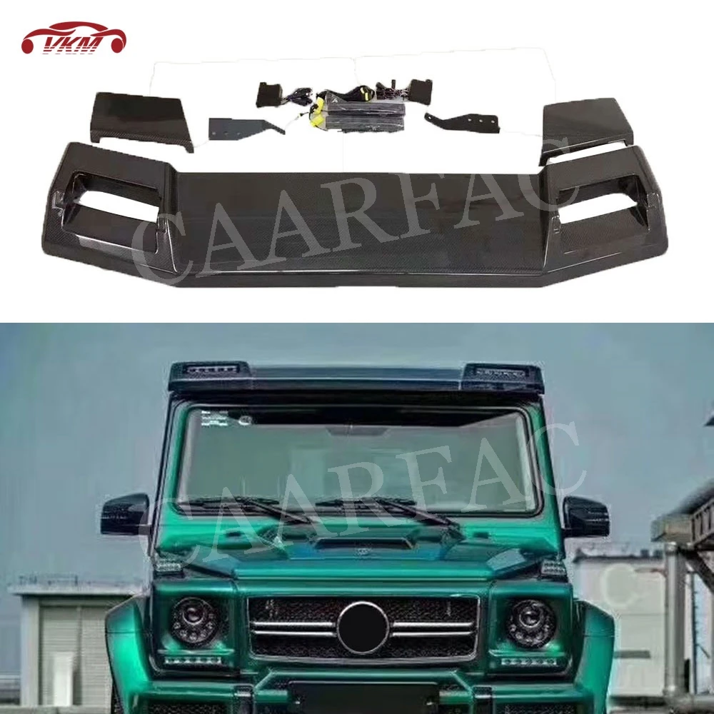 

Carbon Fiber Rear Roof Spoiler With LED Lights FRP Lip Wings for Mercedes Benz G Class W463 G500 G55 G65 Wagon 2015 Up B Style