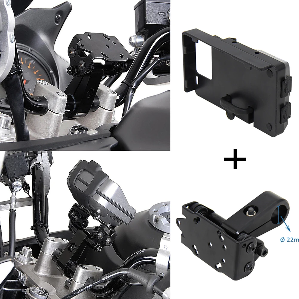 

For Ø 22mm Handlebar NEW Motorcycle Accessories GPS Navigaton Plate Bracket Phone Stand Holder