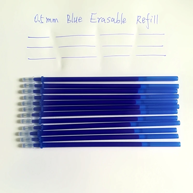 12 Blue Erasable Gel Pen Refills Gel Ink Refills Friction Erasable Pens Fine Point 0.5 mm Perfect for Writing Planner Crossword