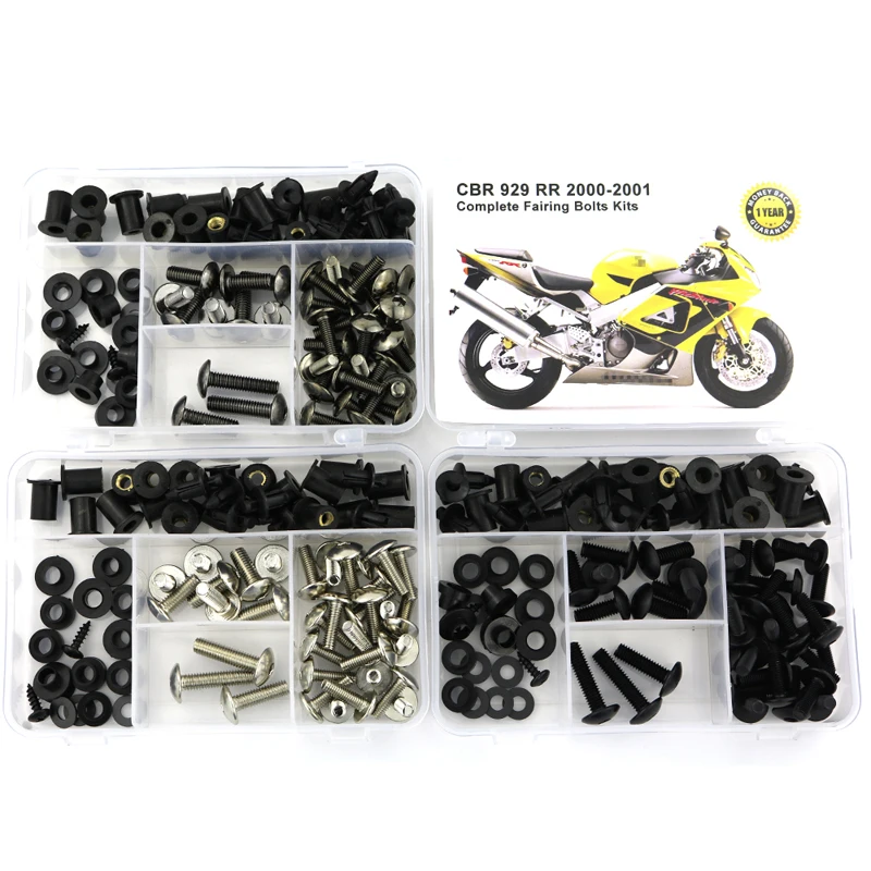 Fit For Honda CBR929RR CBR 929RR 2000 2001 Complete Full Fairing Bolts Kit Screw Fairing Clips Speed Nuts Covering Bolts Steel