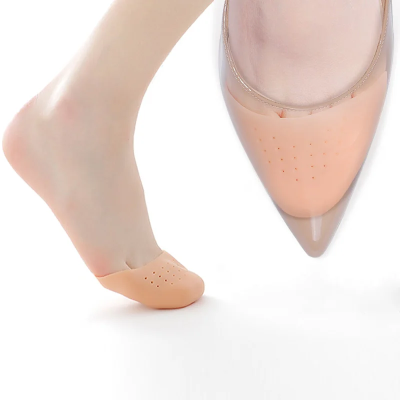 1Pair Silicone Gel Pointe Ballet Dance Shoe Toe Pads Toe Caps Toe Protector with Breathable Hole for Pointed Ballet Shoes