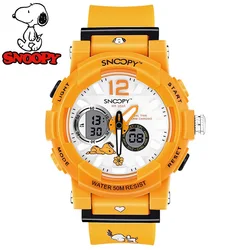 Snoopy Original Children Dual Display Quartz Sport Wristwatch Led Black Light Multi Function Boy Girl Youth Student Gift Clock