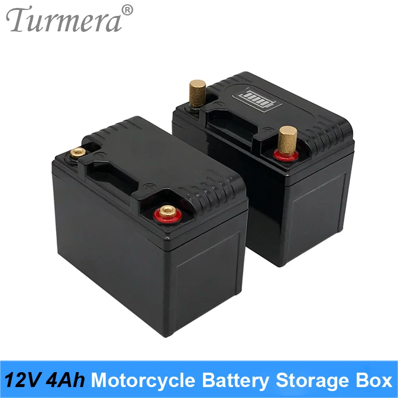 Turmera 12V 4Ah 5Ah Motorcycle Battery Storage Battery Box with Indicator Can Hold 10Piece 18650 or 5Piece 32700 Lifepo4 Battery