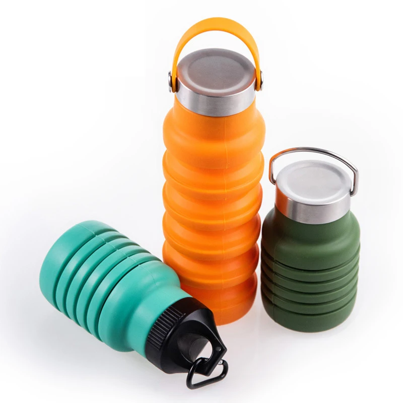 

550ml Smart Portable Sports Water Bottle Silicone Foldable Mug Water Cup Outdoor Sports Bicycle Drinkware Cups