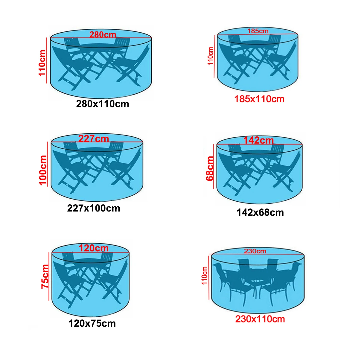 420D Round Table Outdoor Garden Furniture Rain Cover Waterproof Oxford Sofa Protection Patio Rain Snow Chair Dust Proof Covers