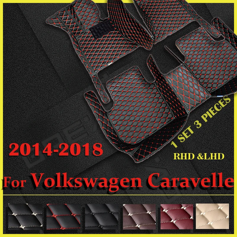 

Car floor mats for Volkswagen Caravelle 2014 2015 2016 2017 2018 Custom auto foot Pads automobile carpet cover