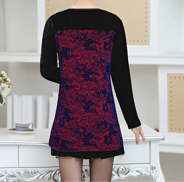 Casual Mini Kleid Tuniken Vintage Muster Drucken Floral Frauen Bodycon Kleider Vestidos Mujer Rot Lila Gelb Plus Größe 4XL