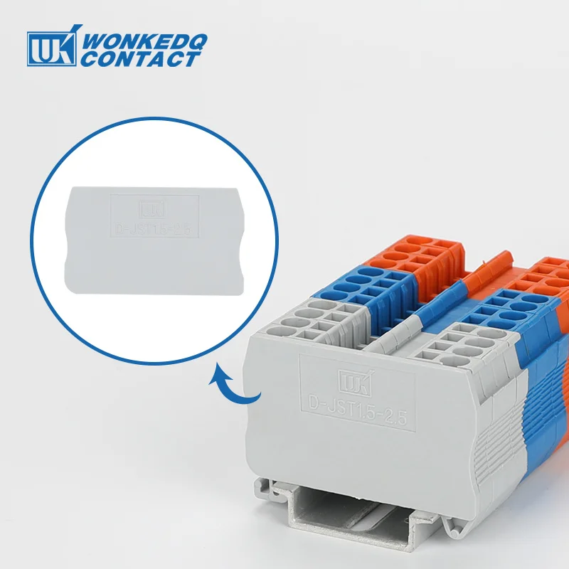 1Pc D-ST1.5-2.5 End Barrier Plate For PT2.5/ST1.5/ST2.5 Wire Connector Din Rail Terminal Block PT 2.5 End Cover D-ST 1.5-2.5