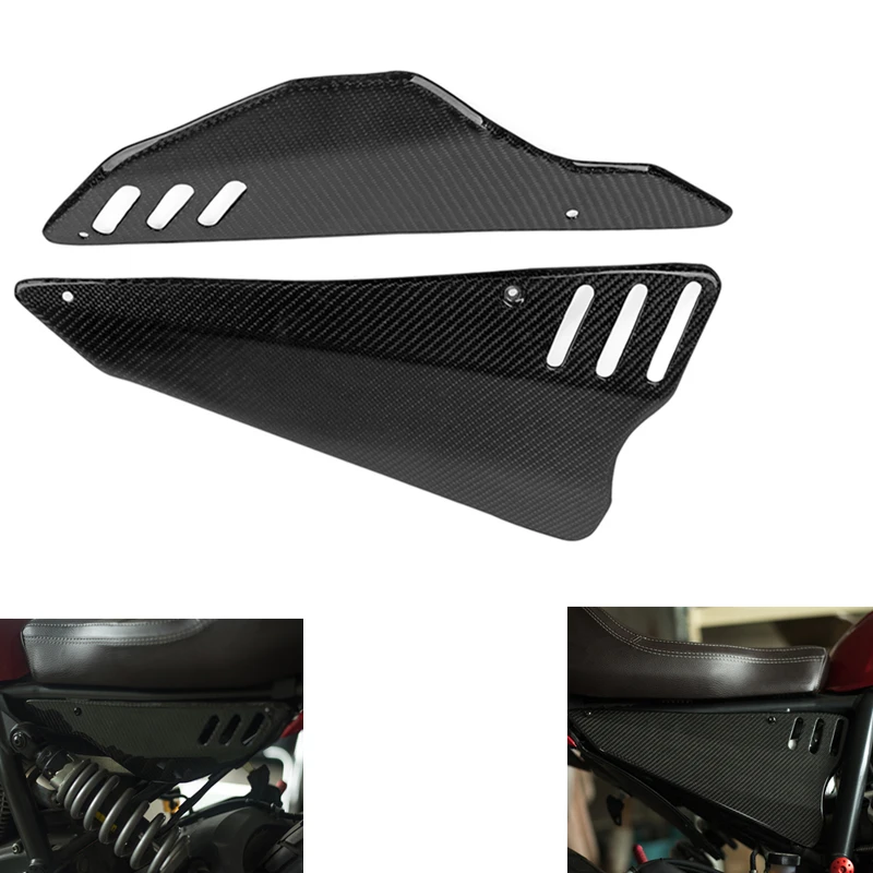 

for Ducati Scrambler Urban Enduro Carbon fiber Seat Side frame Cover Motorcycle parts Fender Protector Guard Full Throttle Icon