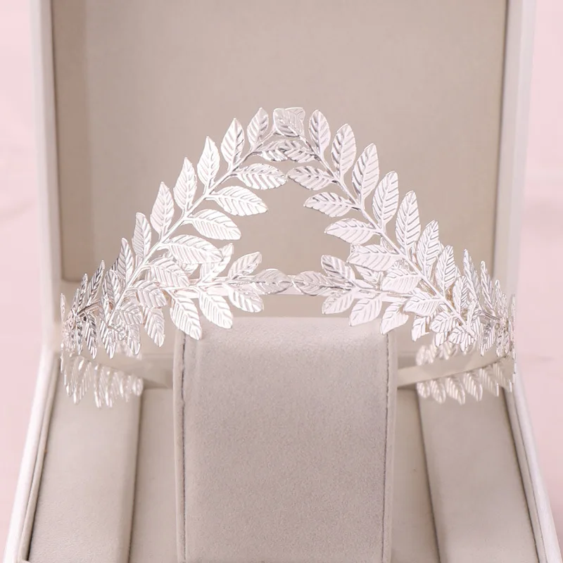 Greek Roman Goddess Olive Leaf Metal Headbands Headdress Bride Tiara Wedding Accessories Miss Universe Girl\'s Crown Head Jewelry